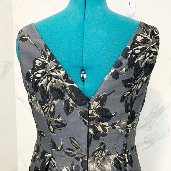 Adrianna Papell Metallic Floral Midi Dress - Picture 9 of 15